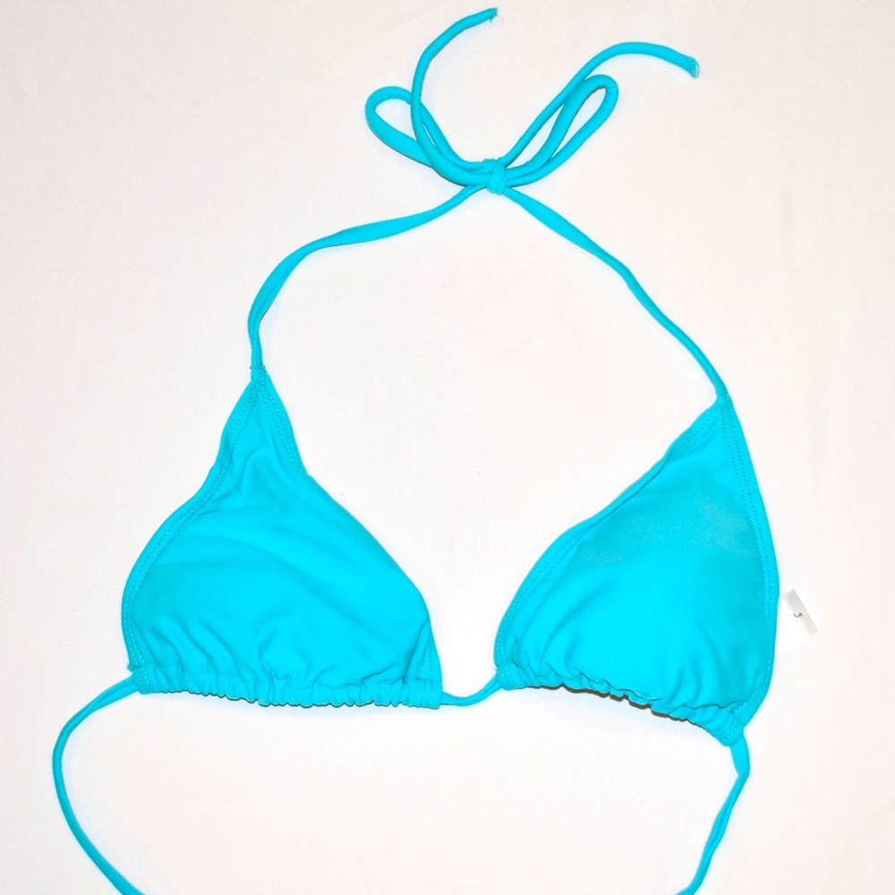 Bright blue triangle bikini top size small
